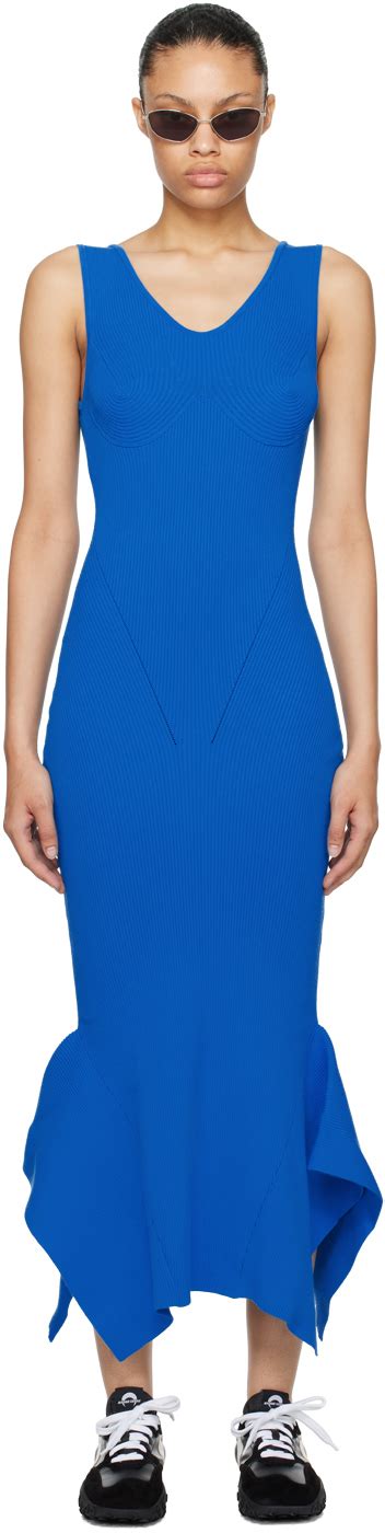 SSENSE Exclusive Blue Midi Dress By Marine Serre On Sale