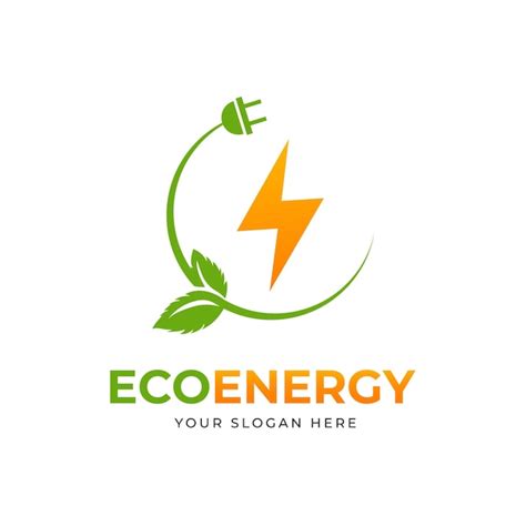 Modelo De Vetor De Design De Logotipo De Energia Ecol Gica Vetor Premium