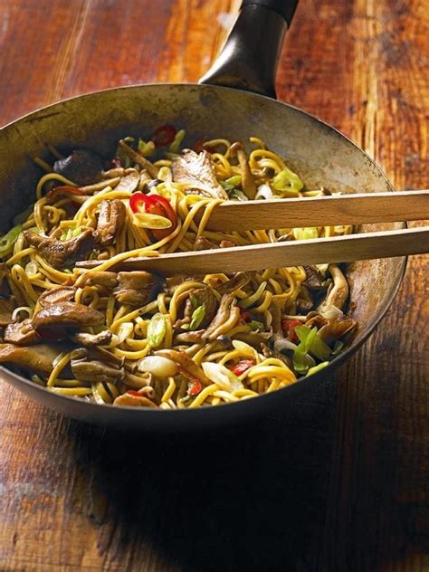 Chinese noodles with mushrooms recipe | delicious. magazine