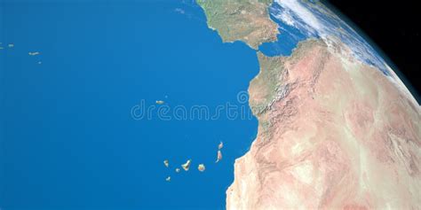 Canary Islands In Planet Earth Aerial View From Outer Space Stock