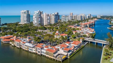 Village On Venetian Bay Shops Park Shore Naples Aerial Stock