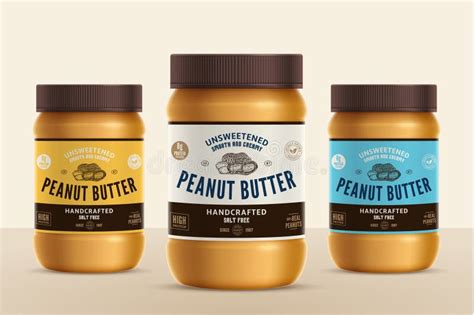 Peanut Butter Label And Packaging Design Template Stock Vector