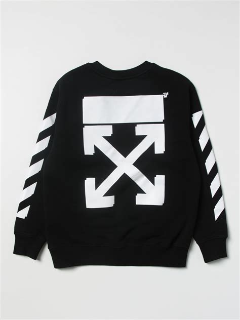 Off White Pull Garçon Noir Pull Off White Obba001c99fle001 En