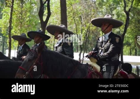 Mexican Police patrolling on horseback wearing traditional sombreros ...