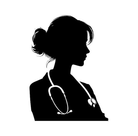 Premium Vector Female Doctor Silhouette Vector Illustration