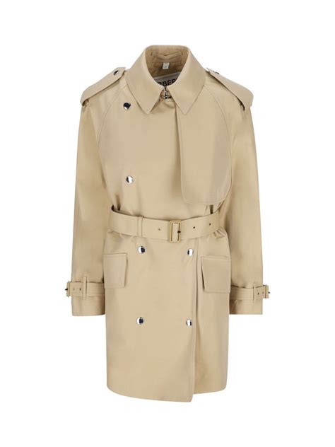 Burberry Belted Gabardine Trench Coat In Beige Modesens