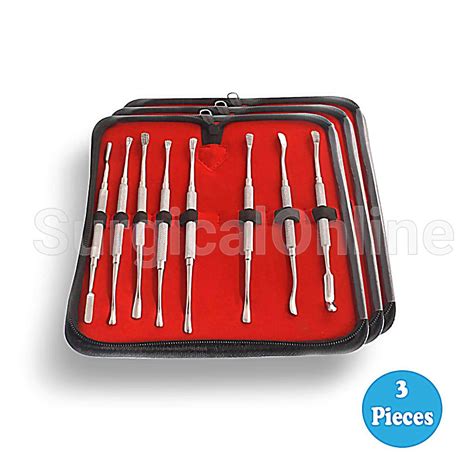 3 Bone File Kits of 8 Pcs Surgical Dental Orthopedic Veterinary