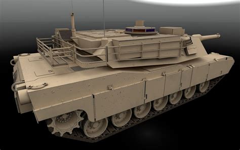 3D Model M1A2 Abrams Main Battle Tank VR AR Low Poly CGTrader