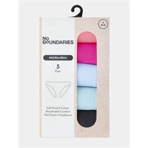 No Boundaries Cotton Bikini Panties Pack Womens And Womens Small