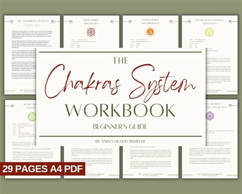 The Chakras System Workbook Digital Printable Workbook Discover Your