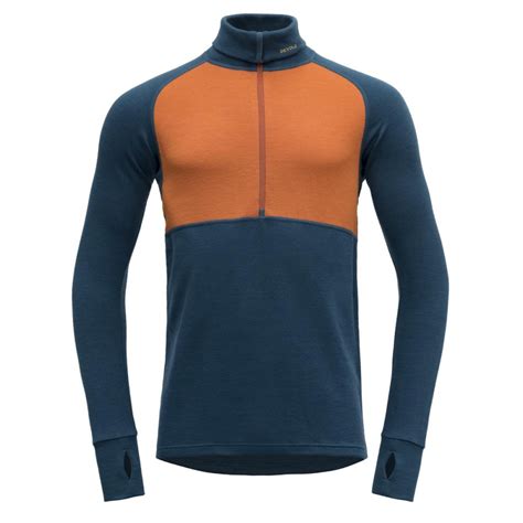 Devold Expedition Merino Z Neck Man Flame Flood Jakt Og Fjellsport