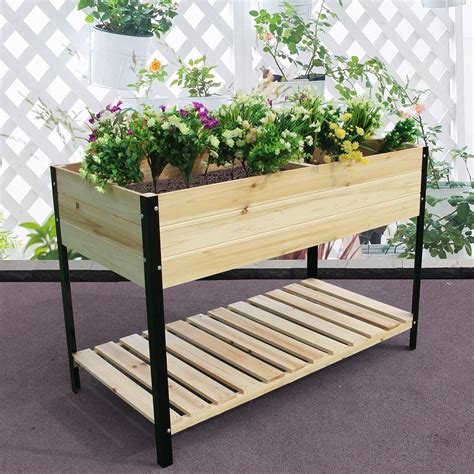 Amazon Sfjc Raised Garden Bed With Strong Iron Legs Elevated Wood