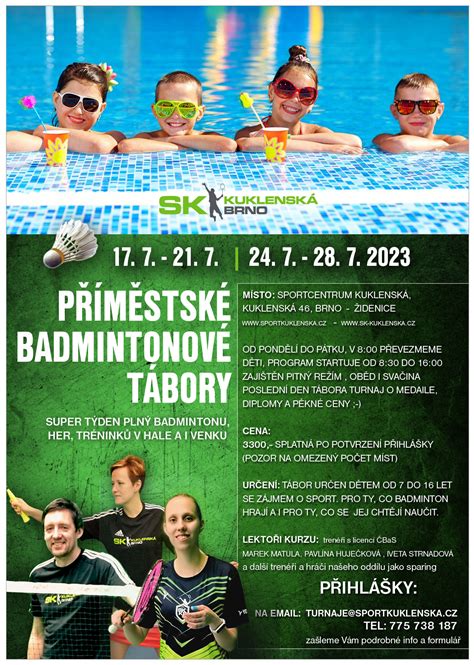 Pozvánka na letní příměstské tábory badminton je badec cz