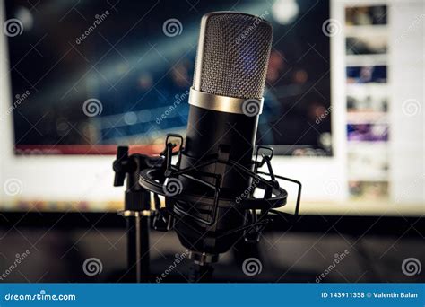 Audio Recording Vocal Studio Voice Microphone. Stock Photo - Image of ...