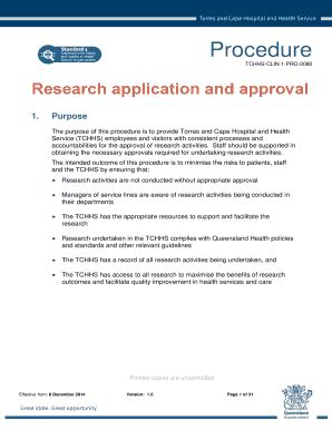 Fillable Online Health Qld Gov Research Application And Approval