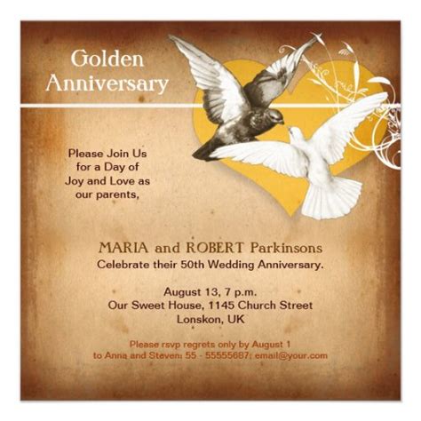 golden anniversary invitation 5.25" square invitation card | Zazzle