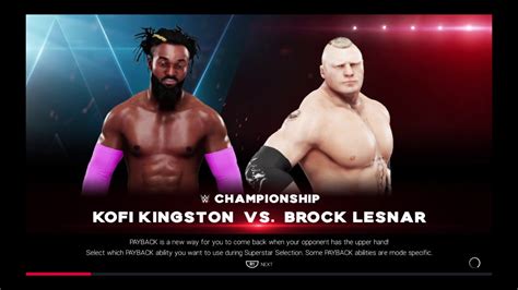 WWE 2K19 Brock Lesnar Alt VS Kofi Kingston 1 VS 1 Ladder Match WWE