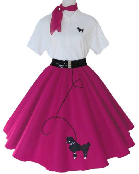 Womens 4 pc 50's POODLE SKIRT OUTFIT for Adult s m l xl