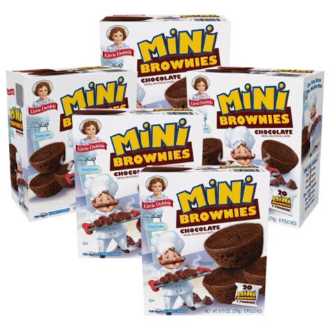 Little Debbie Mini Brownies, 5 Boxes, 25 Travel Pouches of Bite Size ...