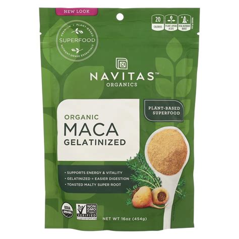 Navitas Naturals 100 Organic Maca Powder Gelatin Case Of 6 16 Oz