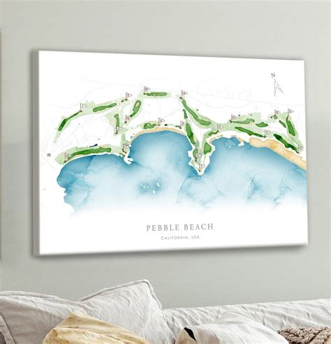 Pebble Beach Golf Course Map Layout California Golfer Gift - Etsy