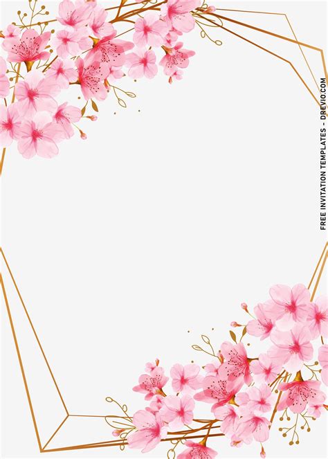 Pristine Pansy And Cherry Blossom Invitation Templates For Any