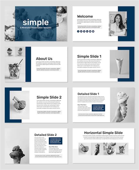 Minimal Modern Canva Slides Presentation Template Navy Dark Blue Clean Business Pitch Deck