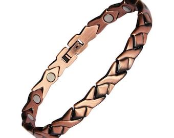 Magnetic Pure Copper Link Bracelet With High Quality Magnet Handmade