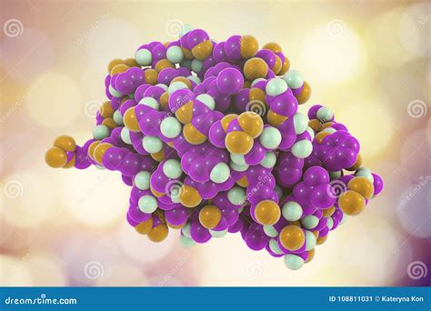 Molecular Model Of Lysozyme Protein Stock Illustration Illustration