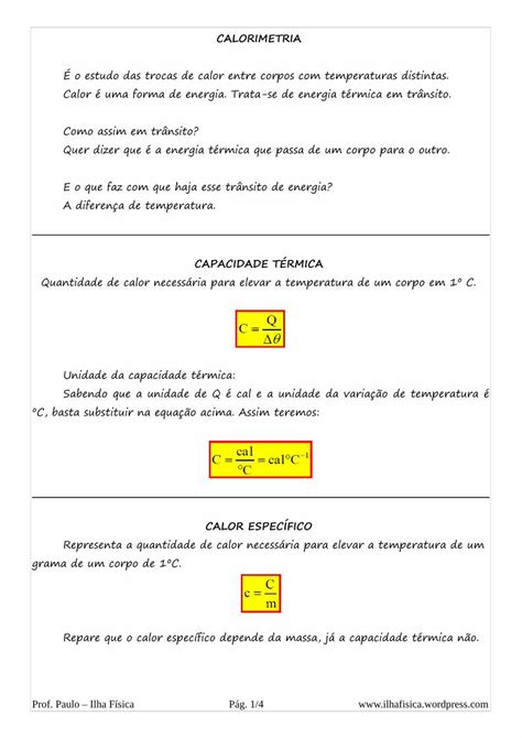 PDF CALORIMETRIA ilhafisica files wordpress EQUAÇÃO