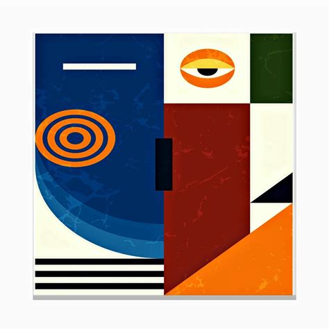 Modern Cubism Poster Template Abstract Painting Canvas Print By