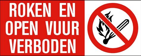 Roken En Open Vuur Verboden Picto 200x500mm