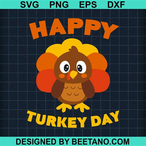 Happy Turkey Day SVG cut file for cricut silhouette machine make craft ...