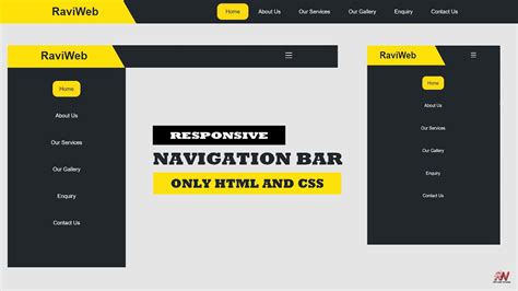 How To Create Responsive Navigation Bar Design Only Html And Css