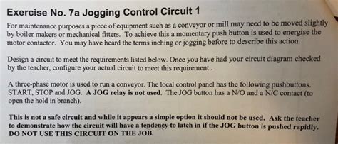solved exercise   jogging control circuit   cheggcom