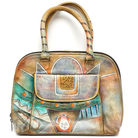 Anuschka Hand Painted Purse Genuine Leather Southwest Gem