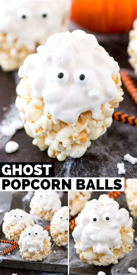 Ghost Popcorn Balls Halloween Food Treats Halloween Desserts Easy