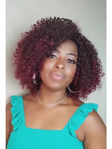 Peruca Lace Wig Cacheada Afro Vermelha Parcelamento Sem Juros