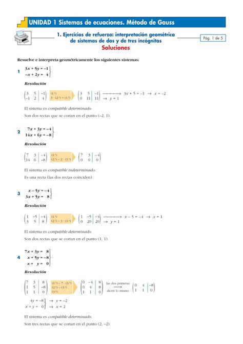 PDF UNIDAD 1 Sistemas de ecuaciones Método de Gaussdocentes