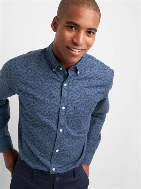 Oxford Print Standard Fit Shirt Gap