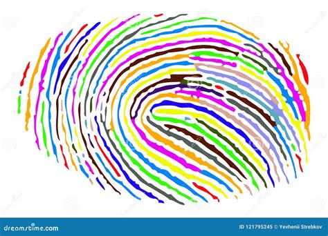 Colorful Bright Fingerprint Stock Illustration Illustration Of