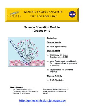 Fillable Online Genesismission Jpl Nasa Science Education Module Grades