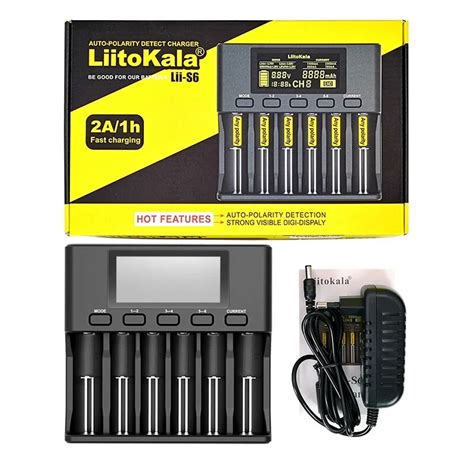 LiitoKala cargador de batería Lii S6 Lii PD4 dispositivo con 6 ranuras