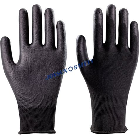 PUP004 Light Duty Black PU Coated Safety Work Gloves JoySunSafety