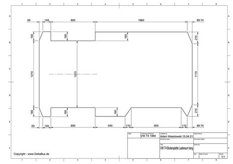 VW T4 Bodenplatte Kurzer Und Langer Radstand Zeichnung DeltaBus