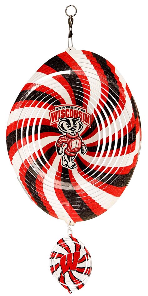 Wisconsin Badgers Badger Bucky Multi Color Swirly Metal Wind | Etsy