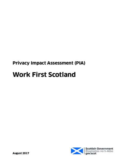 Fillable Online Privacy Impact Assessment Pia Work First Scotland