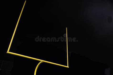 American Football Field Goal at Night Stock Image - Image of uprights ...