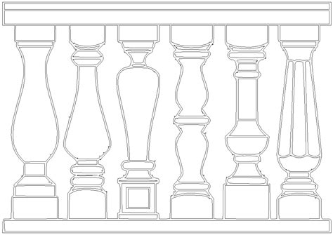 Different Classical Balusters Designs Dwg Autocad Drawing Cadbull