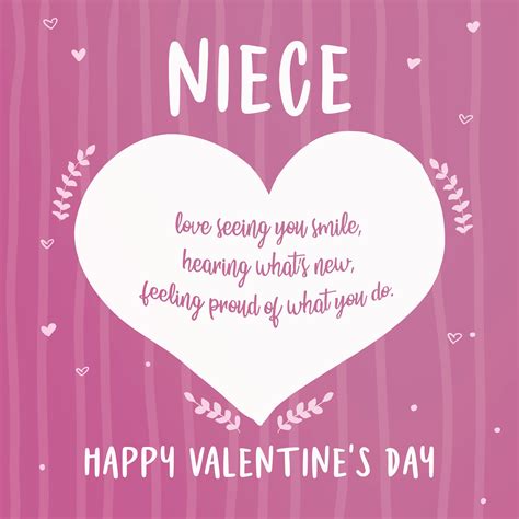 Happy Valentines Day Niece Big White Heart Card Seasonvalentines Day Recipientfor Niece Boomf